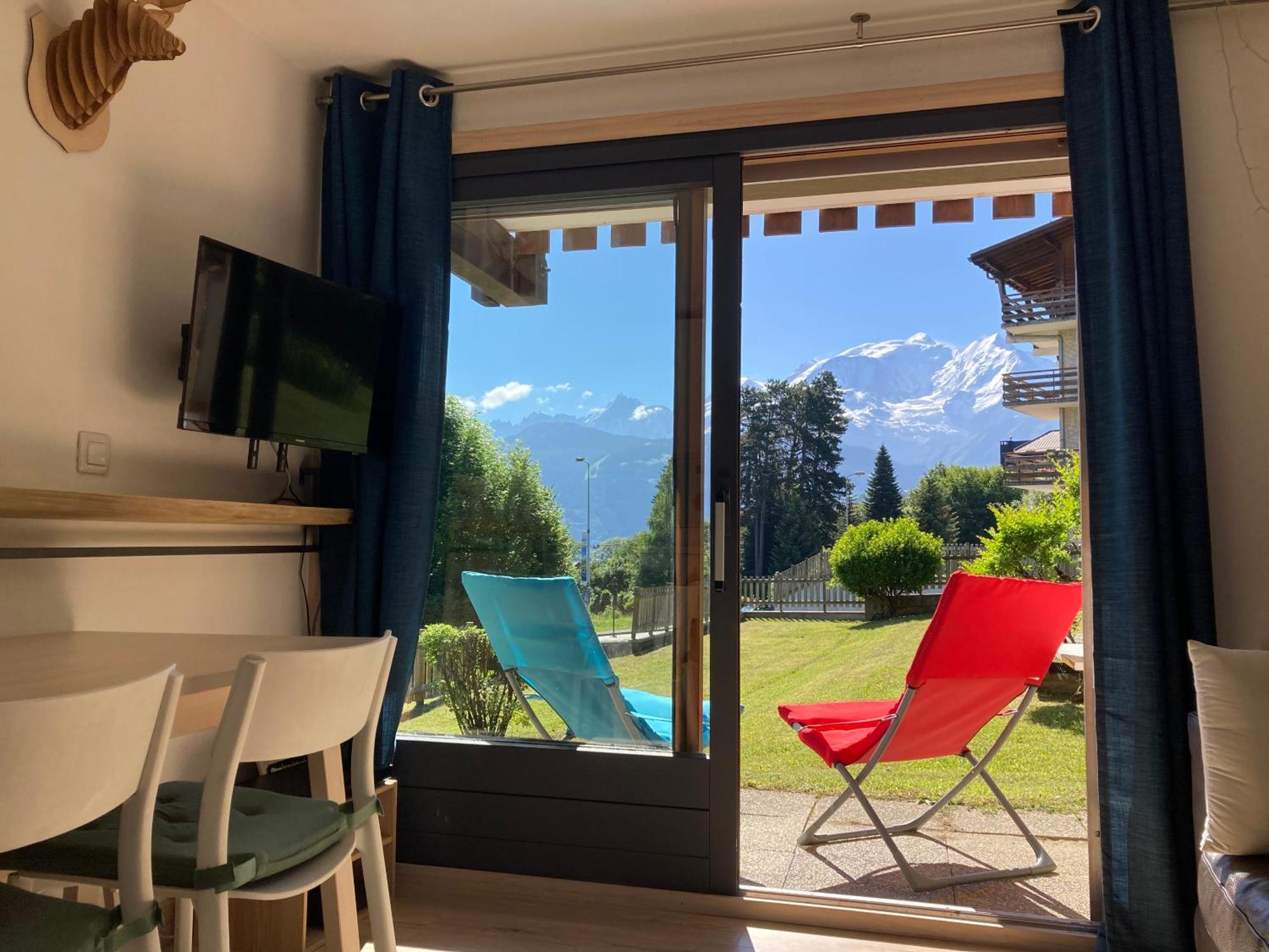 La Marmotte: Vue Mont Blanc, Terrasse, Parking Appartement Combloux Buitenkant foto