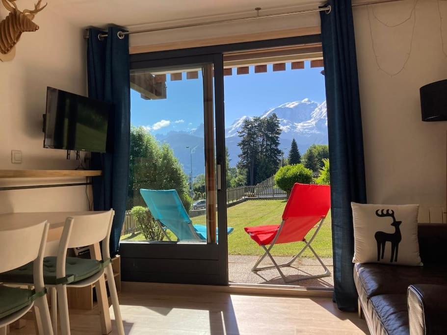 La Marmotte: Vue Mont Blanc, Terrasse, Parking Appartement Combloux Buitenkant foto