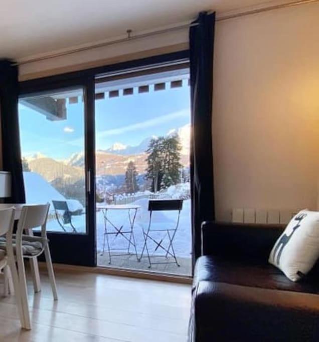 La Marmotte: Vue Mont Blanc, Terrasse, Parking Appartement Combloux Buitenkant foto
