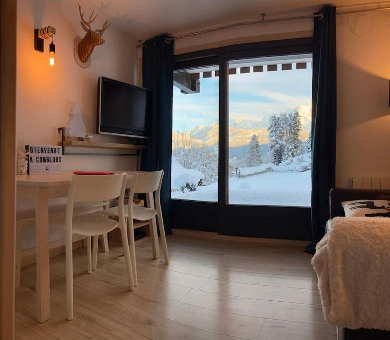 La Marmotte: Vue Mont Blanc, Terrasse, Parking Appartement Combloux Buitenkant foto