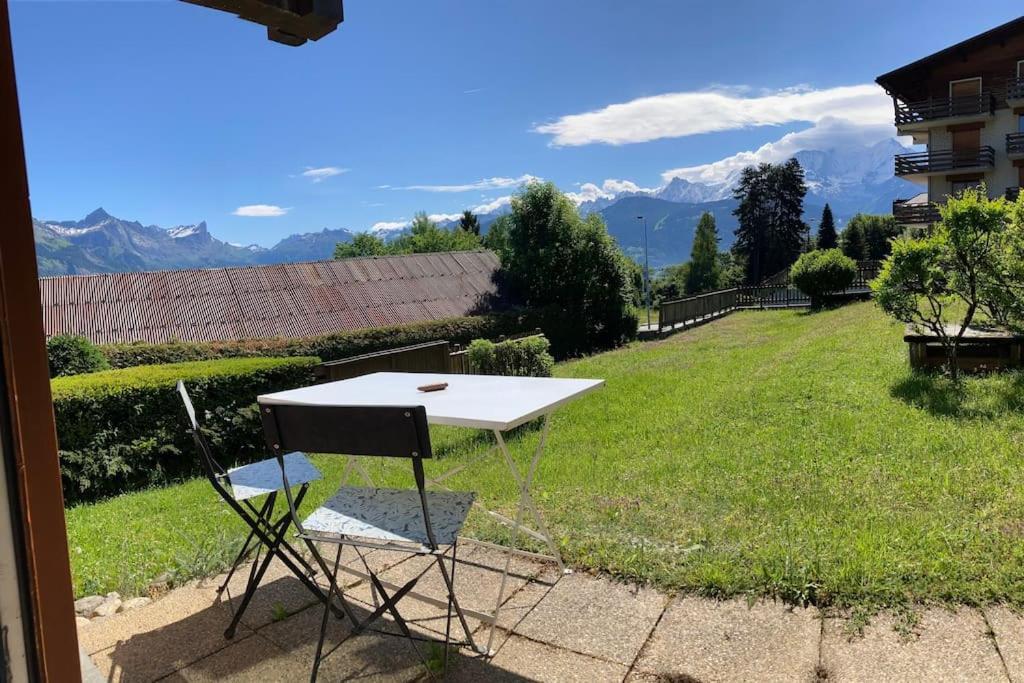 La Marmotte: Vue Mont Blanc, Terrasse, Parking Appartement Combloux Buitenkant foto
