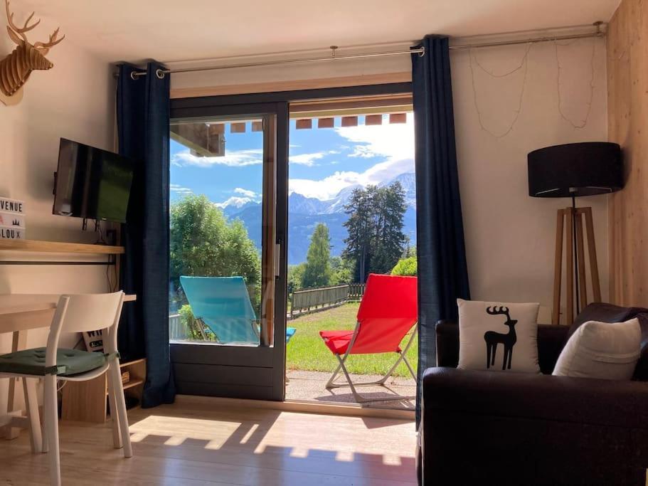 La Marmotte: Vue Mont Blanc, Terrasse, Parking Appartement Combloux Buitenkant foto